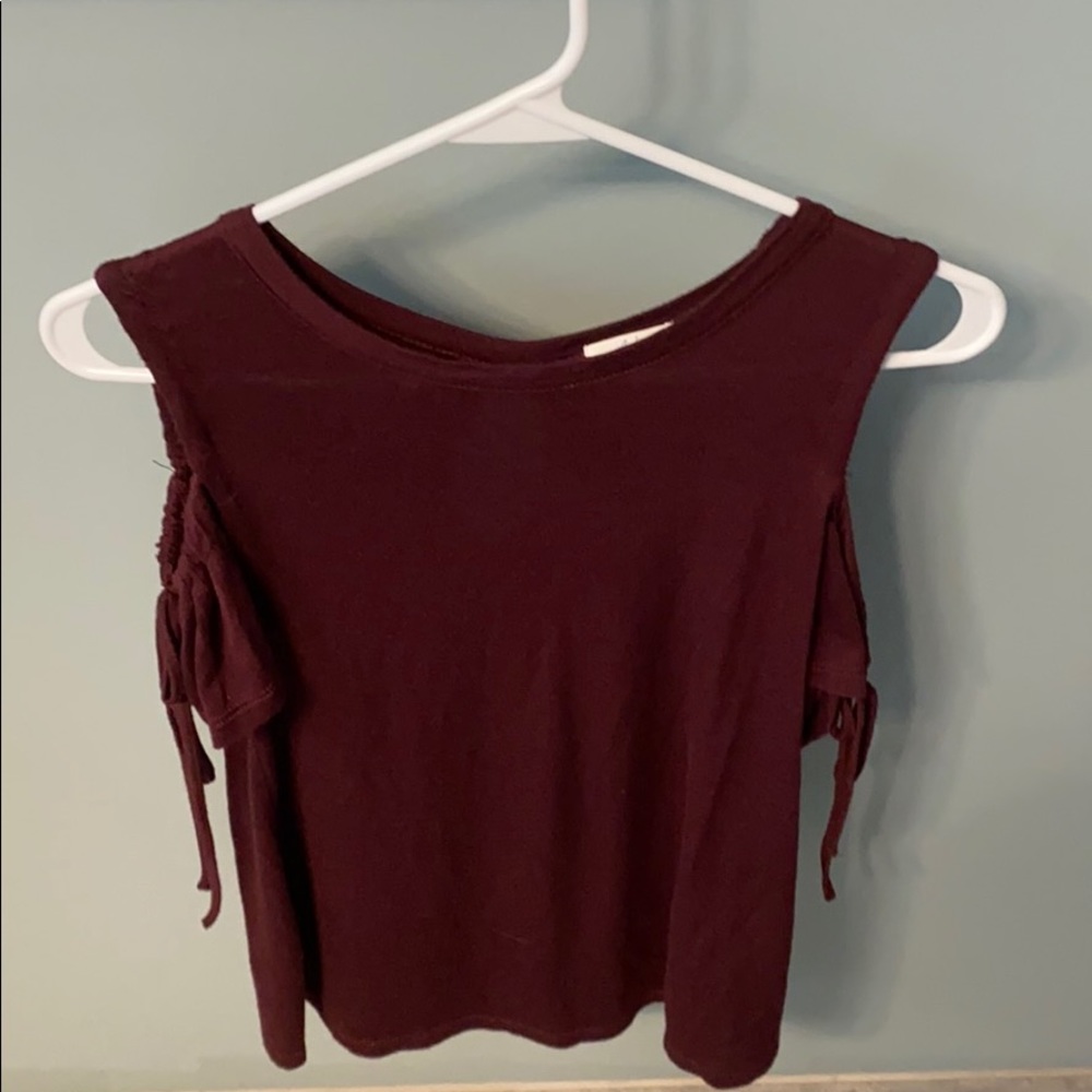 Maroon Off the Shoulder Top.